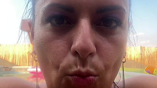 Thong Bikini Pool Tease - Wet Dance & Playful Vibes