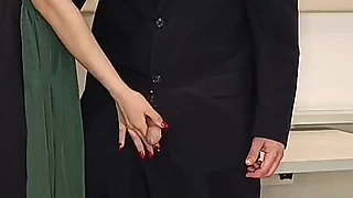 Wearing a Traditional Austrian Dirndl She Jerked Him off