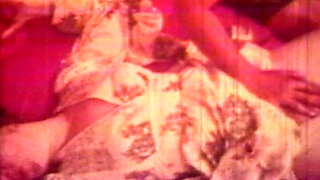Vintage Red-tinted Lesbian Classic with Retro Bedroom Lovers