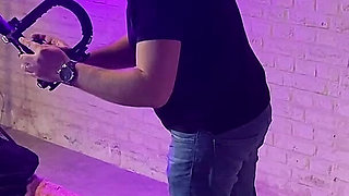 Behind the Scenes: Caged Sub Gets Destroyed by His Mistress’s Strap-on - BDSM - French Pegging
