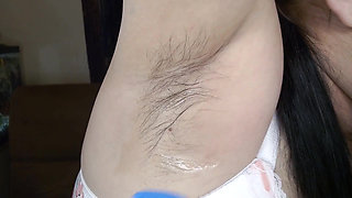 Hairy Armpits Closeup Oiled Combed