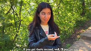 Katy West Unleashes Wild Cumshot in Crowded Public Park Amid Bustling Foot Traffic with Risky Outdoor B