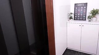 Petite Asian gives a blowjob in POV