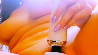 Chubby Brunette Big Boobs Dildo Masturbation
