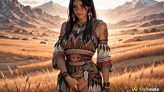 Native American Lakota Girl Is Ready to Ride 100 Miles for a Good Fuck in the Ai Adaptation for Columbus Day