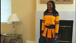 Hot Cheerleader Ebony Gets Hard Cock Pounding Doggy Style
