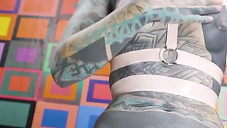 Solo Latex Harness Electro Play - BDSM Kink Session