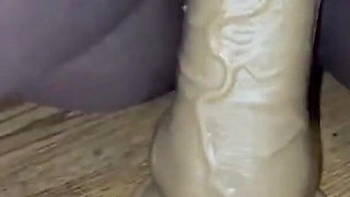 Rubbing My Clit Riding Mounted Dildo