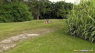 Raunchy whores 3way porn video