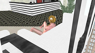 Office Finger Fun: 3D Cartoon Beauty Getting Two‑finger Pussy Play