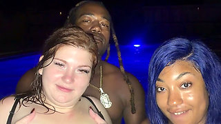 At the pool with my best friend Fijii pornbox and Str8rich fucking us hard no mercy