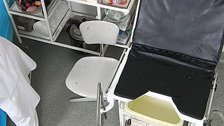 Recording of rectal temperature measurement of naked female