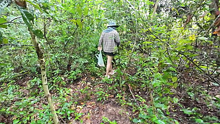 Thai Girl Walks and Brags About Picking Mushrooms Anyway, Peeing in the Forest Thai Voice