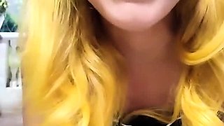 Blonde tight pussy babe solo toy fun in glamour masturbation