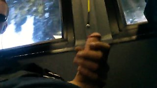 Str8 Big-Cock Hunk Strokes on the Bus