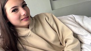 Skinny stepsis skipped school to taste his cock and get fucked POV