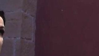 Humiliated bound man in the cage