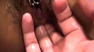 Asian amateur with pierced pussy gets fisted and fingered.