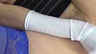 Beautiful Large Sagging Breasts Bounce on a Dildo.