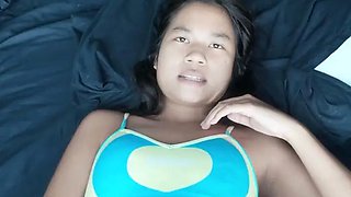 Gorgeous 18 year old Thai girl gets a huge white cock