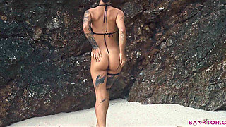 Sanktor - Skinny Tattooed Teen Masturbates on the Beach