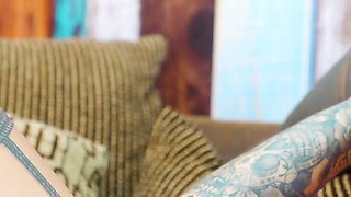 Tattooed Lesbian Orgy with Big Toys - All-girl Fun