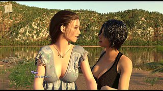 New brunette with big tits stars in an adult visual novel adventure