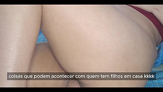 Married Housewife Enjoys Riding Her Cuckold and Is Interrupted When They Try to Open Her Bedroom Door