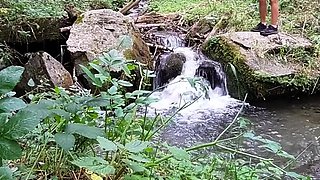 Reality european amateur sucks cock for cash outdoors