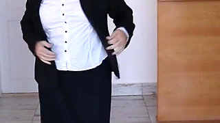 Business lady strip, blowjob, tittyfuck