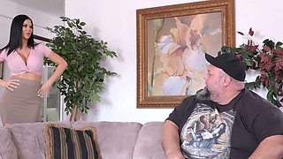 Brad gets a taste of Jasmine's faux boobs while Big Daddy BD watches