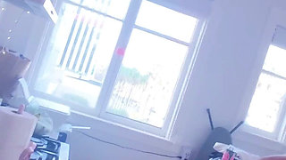 POV Petite Blonde Big Boobs Kitchen Cumshot 4K