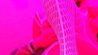 A Striptease in Fishnet Clothing with Passionate Sex as a Gift
