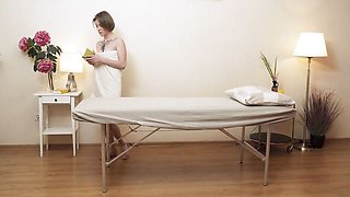 Flirtatious Aziza's small tits brunette trailer