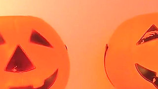 Halloween Girl in High Heel Boots Gives POV Footjob Then Facesits and Rides Reverse Cowgirl