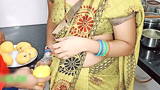 Indian desi aunty show our hot boobs in kitchen our husband wents to come sex