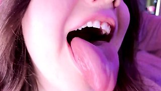 kinserie - Super Close-Up Spitty Tongue Play + Blowjob