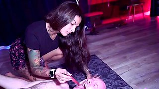 Cfnm femdom fetish brit fucks cfnm loser until he cums