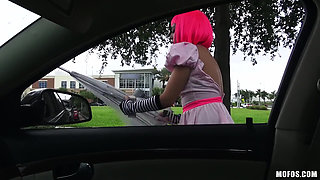 Stranded Teens - Brunette Natalie Monroe Sucks Bruno & Takes a Big Sweet Ass Pounding After He Pulls Over in a Car