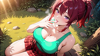 Horny Redhead Woods Deepthroat to Thick Cum Overflow