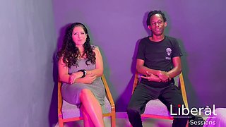 Giant-boobed COUGAR is about to attempt her first-ever black prick