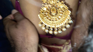 Pink Colour Saree Housewife