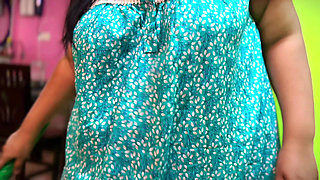 POV: Hot Indian Big Ass Maid Sweep My Room & I See Her Naked Ass