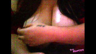 Chubby Hotwife with Big tits watching hentai (Seika Jogakuin Kounin Sao Oji-san) while playing with a Big cock dildo #10