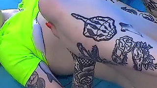 Redhead Azura Alii deepthroating big cock