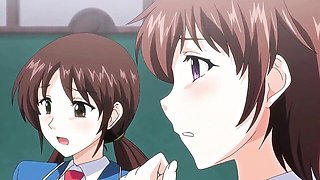 Anime women suck him dry between positions