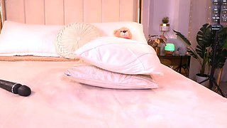 Petite small tit babe with perfect pussy masturbates