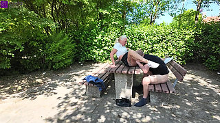 Public AO stranger fuck with creampie and muzzle at a rest area! Full Movie