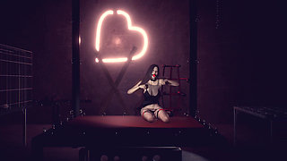 Korean Beauty Somethingblack Silk Fishnet High Heels Flail Collar