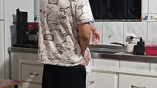 The Maid Got Fucked in the Ass in the Kitchen While Washing the Dishes.
